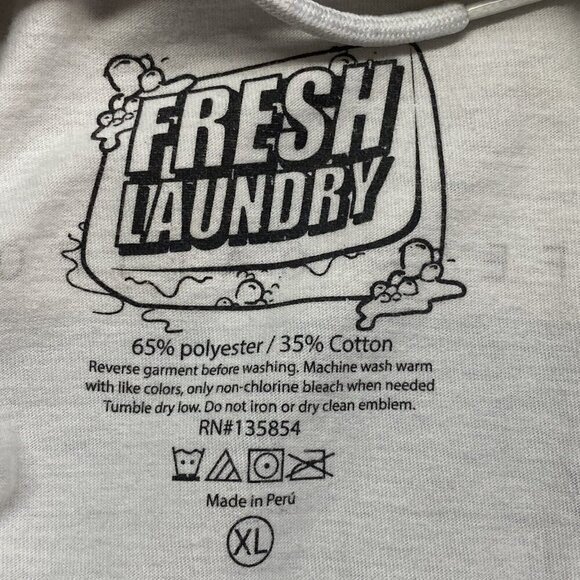 FRESH LAUNDRY Hoodie Graphic Print Tropical California Shirt White XL 18-8 - Picture 9 of 9